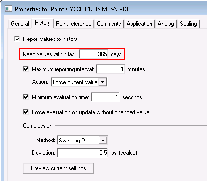 Keep values within last